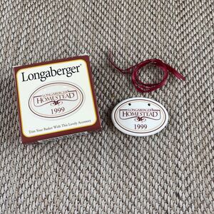 Longaberger 1999 HOMESTEAD TIE-ON With Ribbon New